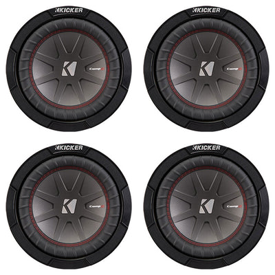 Kicker 43CWR84 CompR 8" 4 Ohm 300W RMS Power Car Audio Sub Subwoofer (4 Pack) - VMInnovations