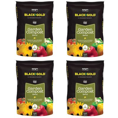 SunGro Black Gold Natural Organic Garden Compost Potting Mix, 1 Cu Ft (4 Pack) - VMInnovations