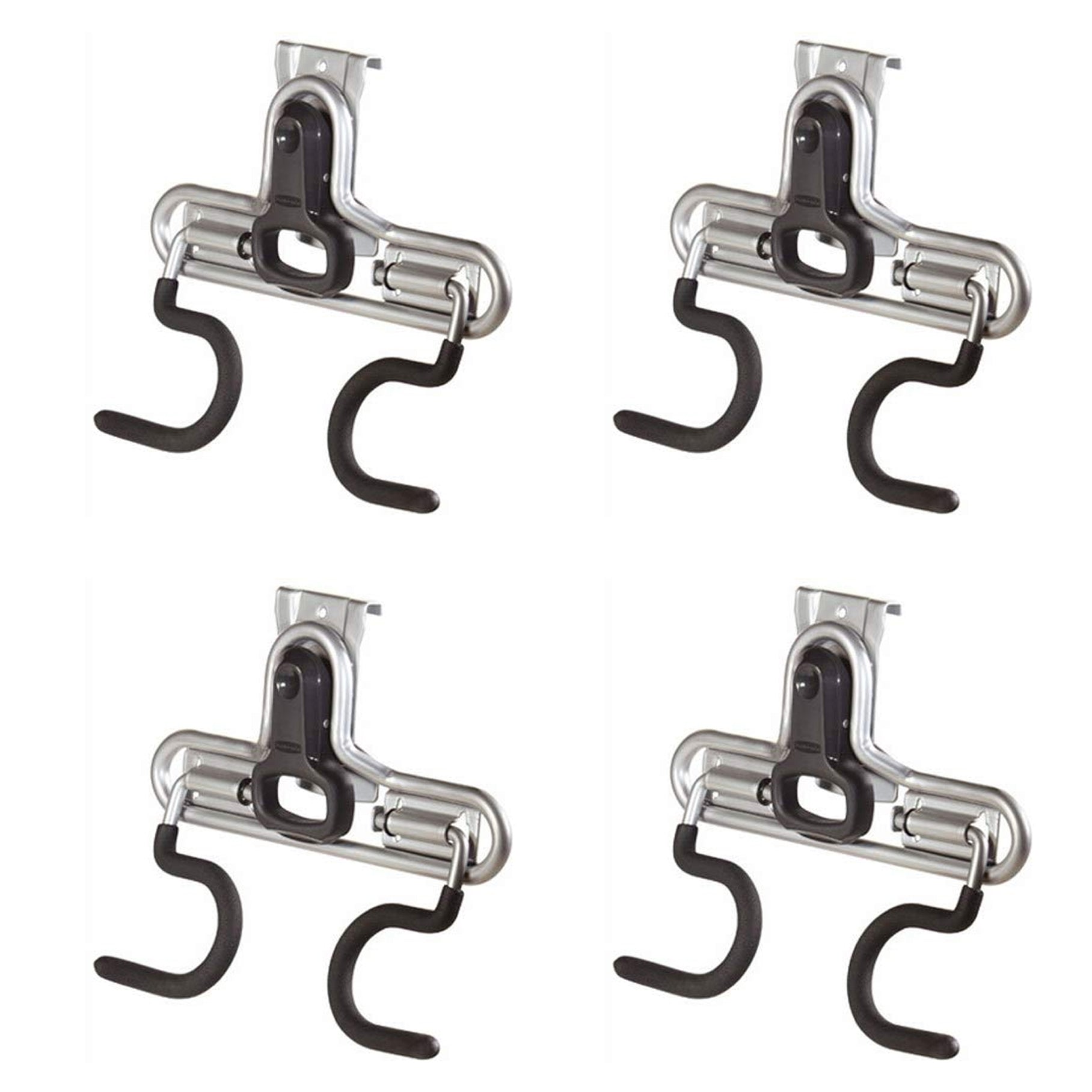 Rubbermaid FastTrack Wall S Hook 2 Handle Tool Storage Organizer Rack (4 Pack) - VMInnovations