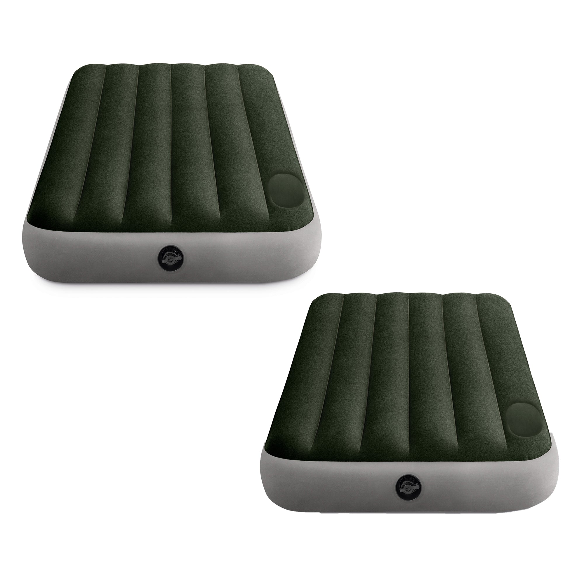 Intex Dura-Beam Standard Downy Air Mattress w/Built-In Foot Pump, Twin, 2 Pack - VMInnovations