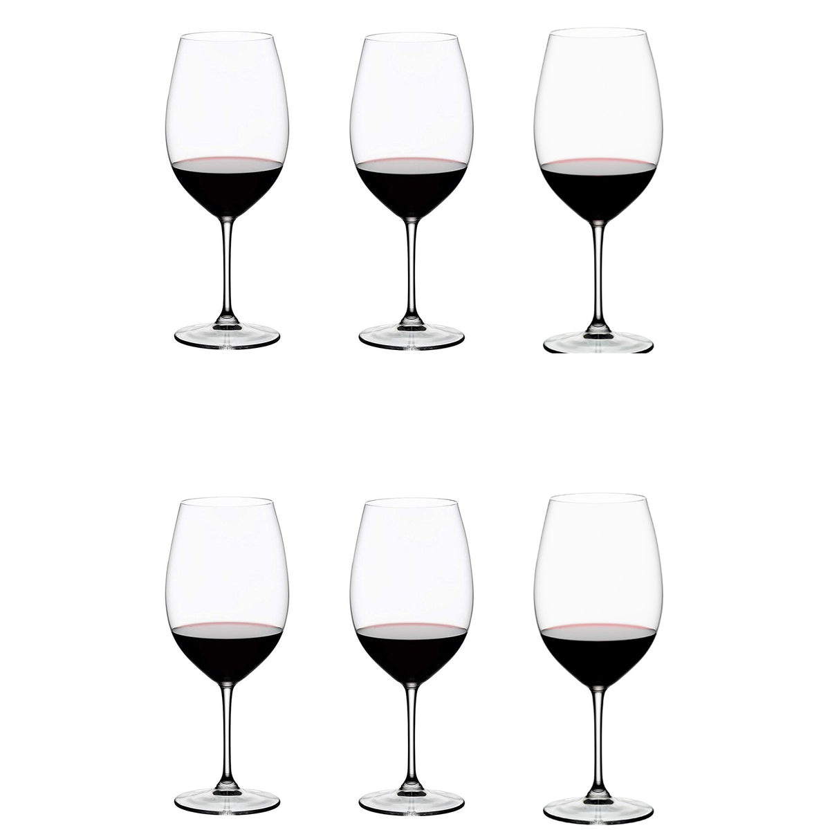 Riedel Vinum Bordeaux Grand Cru Crystal Red Wine Glasses Set, 33.86 Oz (6 Pack)
