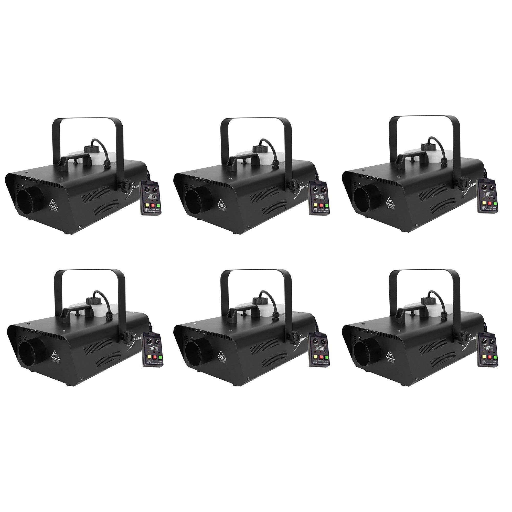 Chauvet DJ H1302 Hurricane Smoke Fog Machine Party Fogger with Remote (6 Pack)