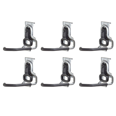 Rubbermaid Vertical FastTrack Hanging Wall Mount Hook Garage Organizer (6 Pack) - VMInnovations