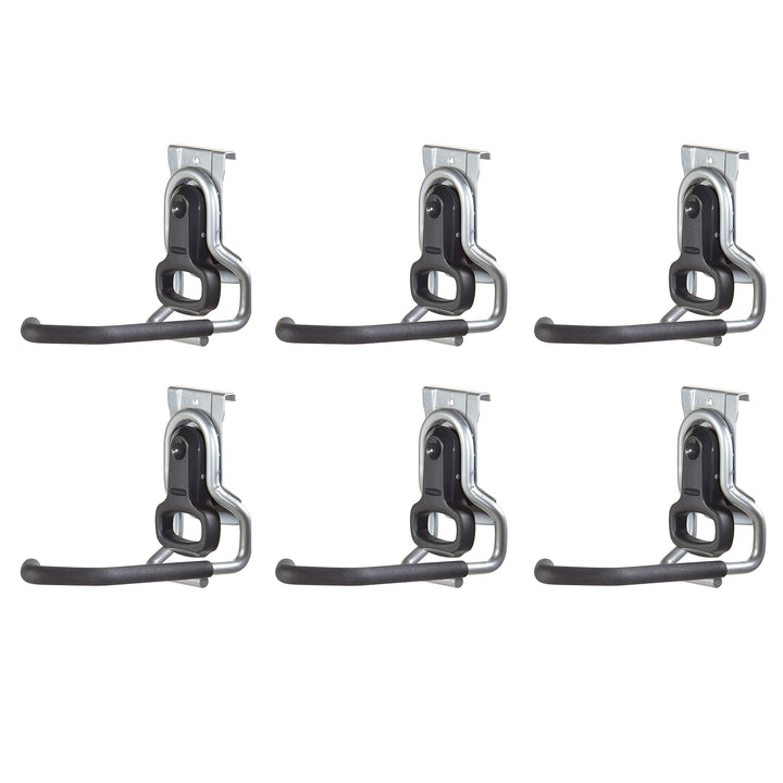 Rubbermaid Vertical FastTrack Hanging Wall Mount Hook Garage Organizer (6 Pack)