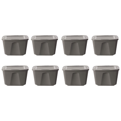 Homz 18-Gallon Stackable Plastic Storage Tote Container with Snap-On Lid, 8 Pack - VMInnovations