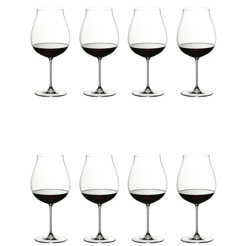 Riedel Veritas Crystal New World Pinot Noir Red Wine Glass, 28.21 Oz. (8 Pack)