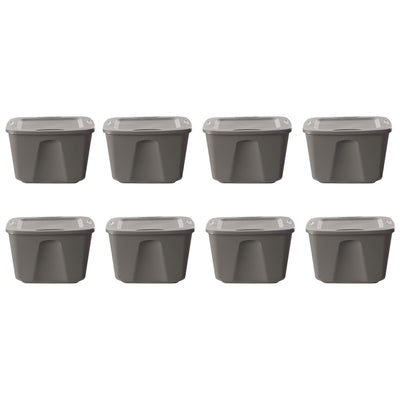 18-Gallon Stackable Plastic Storage Tote Container with Snap-On Lid, 8Pack(Used)