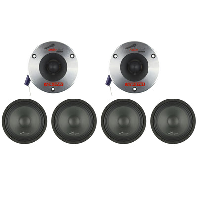 Audiopipe Car Audio Package with 2 3.75" Titanium Tweeters and 4 8" Speakers