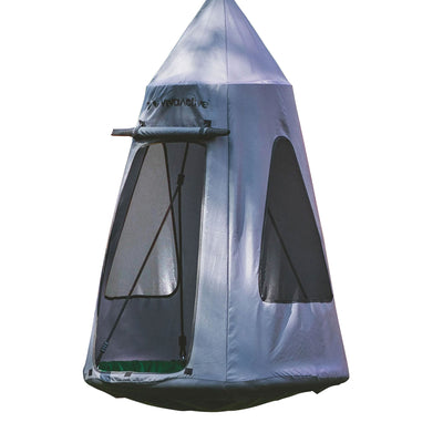 gobaplay Hanging Tent for Round Platform Swing Set w/Removeable Cover,Grey(Used)