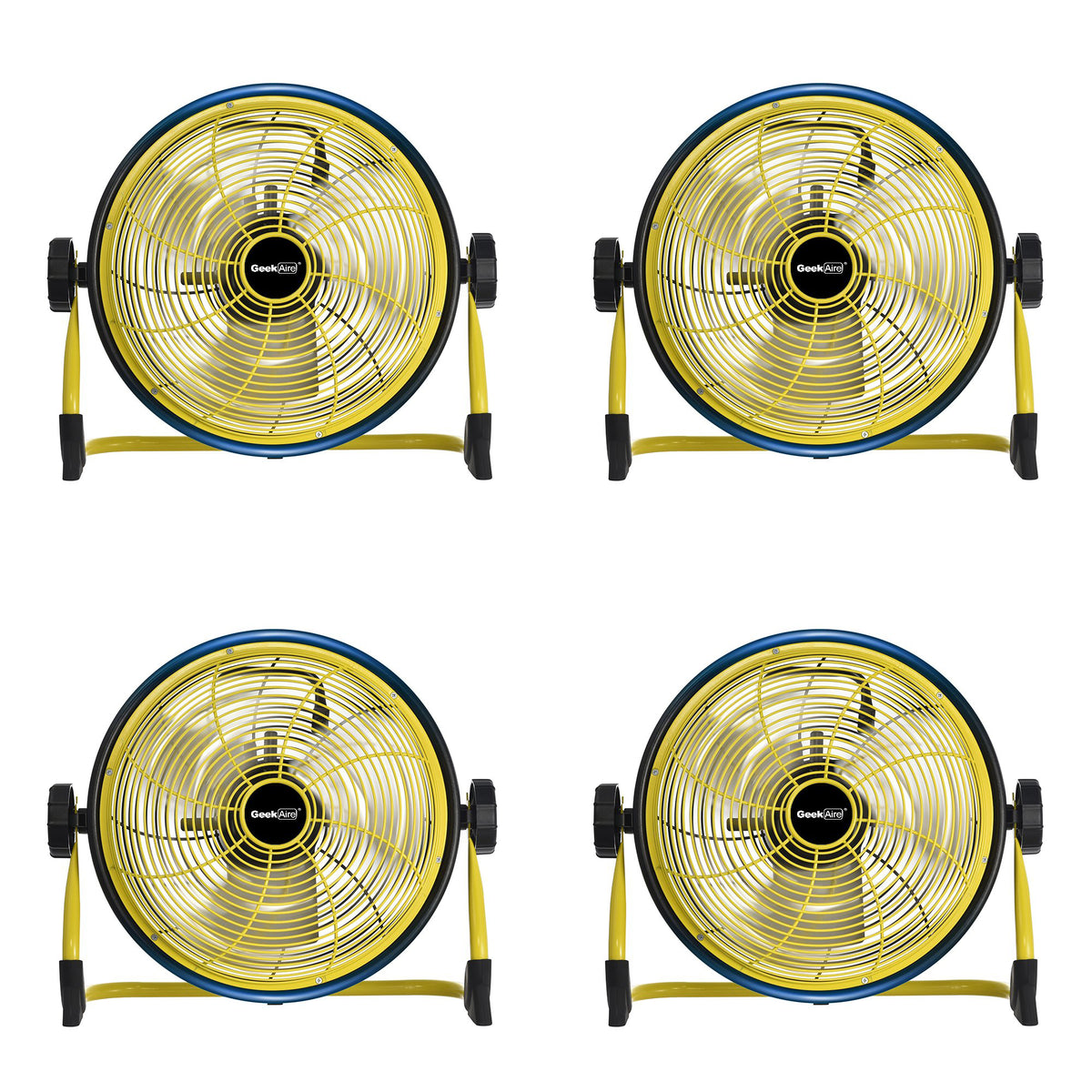 Geek Aire Outdoor Floor Fan 12" Cordless Variable Speed Rechargeable (4 Pack)