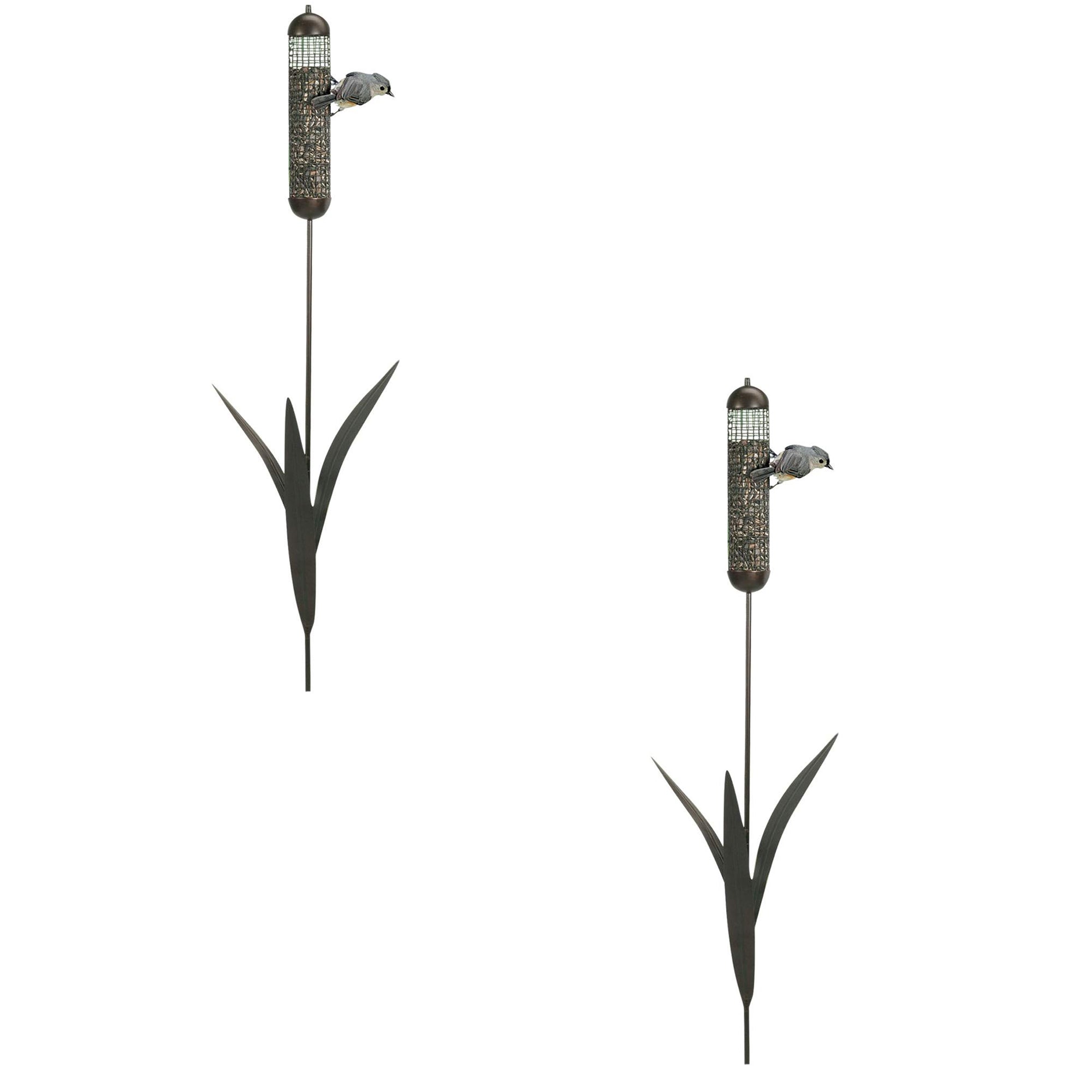 Woodlink 36" Tall Portable Cattail Stake Bird Feeder w/Metal Mesh Cage (2 Pack)