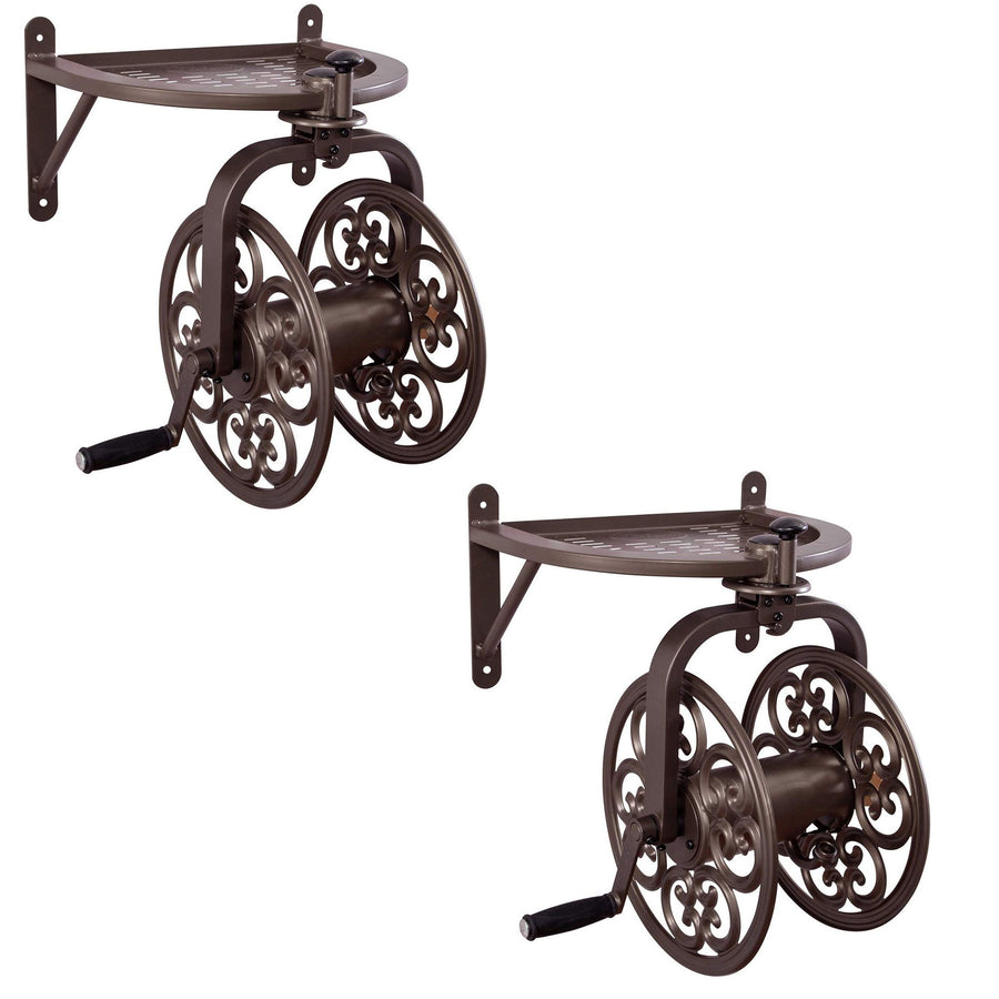 Liberty Garden Navigator Wall-Mounted 360 Deg Rotate Garden Hose Reel (2 Pack) - VMInnovations