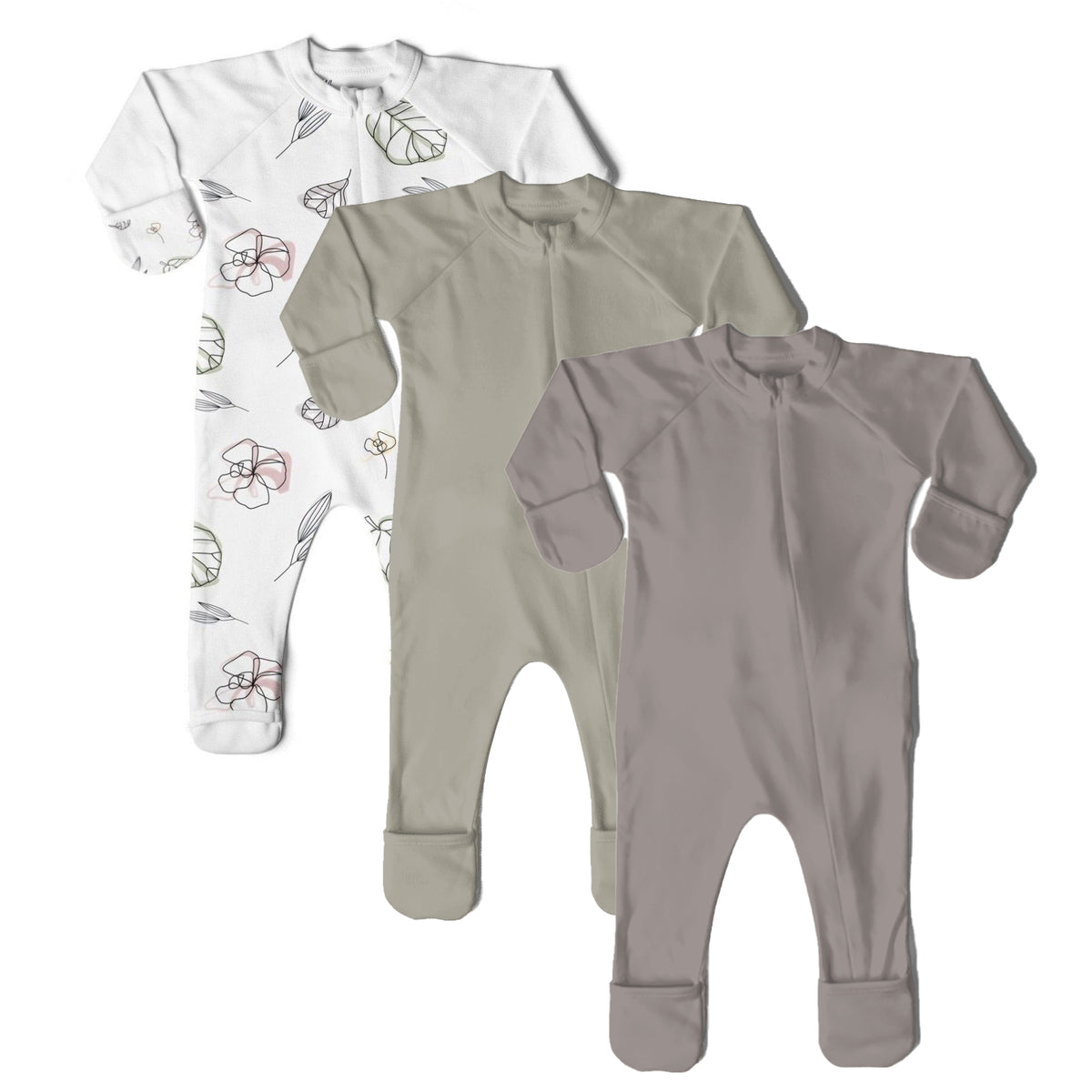 Goumikids Unisex Baby Footie Pajamas Organic Sock Sleeper Clothes, 3-6M (3 Pair) - VMInnovations