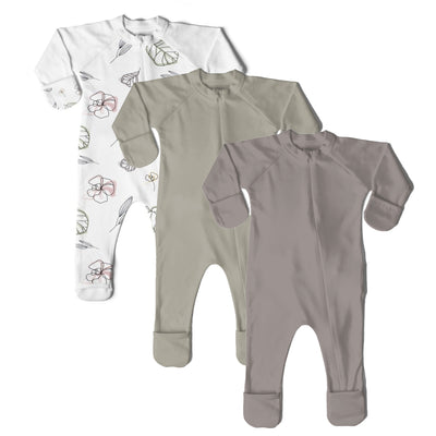 Goumikids Unisex Baby Footie Pajamas Organic Sock Sleeper Clothes, 3-6M (3 Pair) - VMInnovations