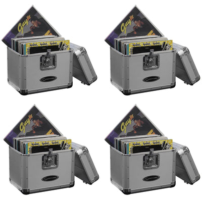 Odyssey KROM Transport Storage Case for 70 12" Vinyl Records, Silver (4 Pack)