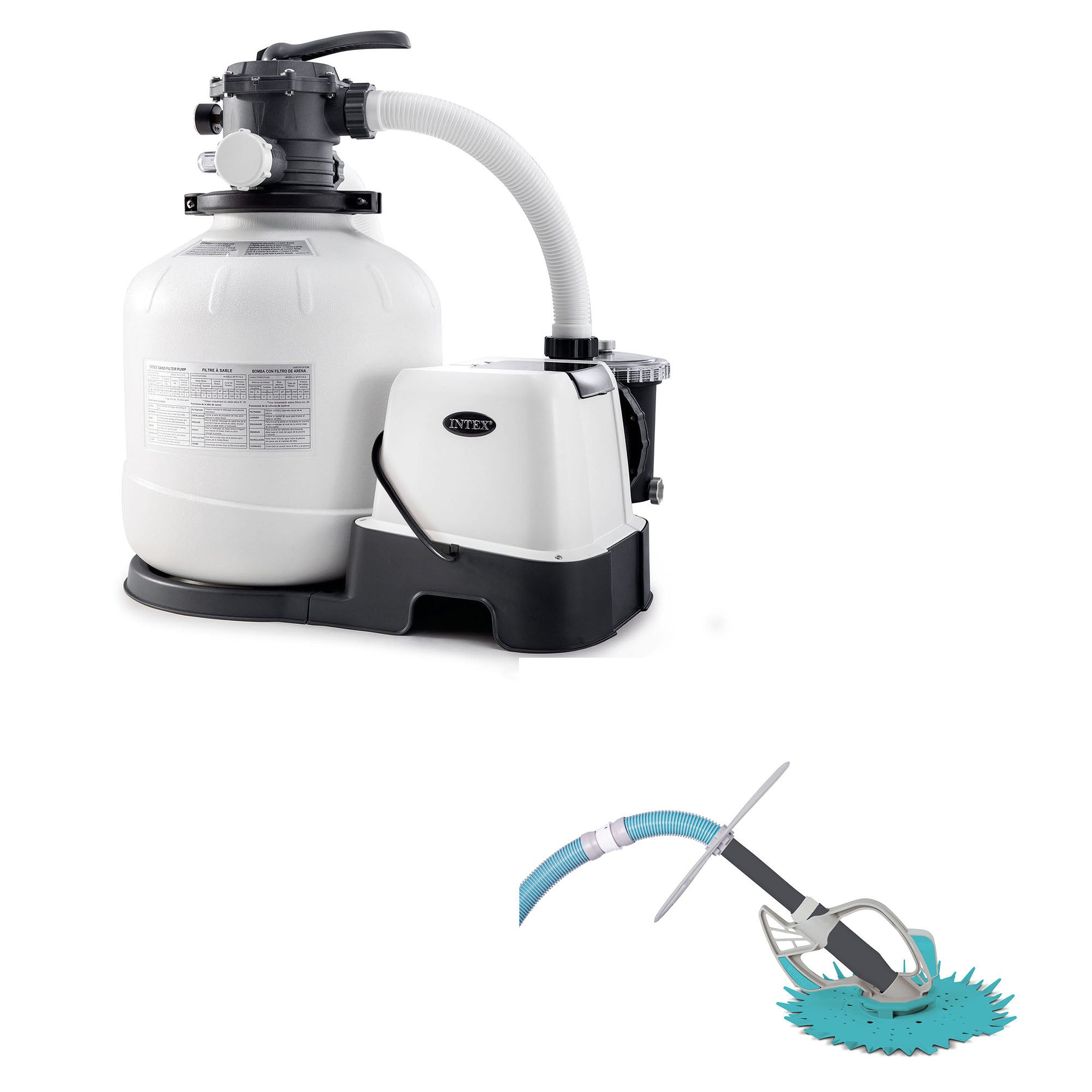 Intex 2,150 GPH Krystal Clear Saltwater System and Kokido Butterfly Pool Vacuum - VMInnovations