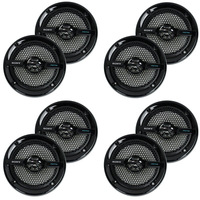 Sony XS-MP1611B 6.5" 140 Watt Dual Cone ATV/UTV Marine Stereo Speakers (8 Pack)