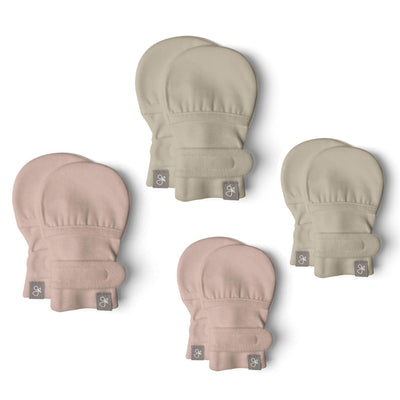 Goumikids Organic No Scratch Baby Mittens, 0-3M & 3-6M Soybean/Rose (4 Pairs) - VMInnovations