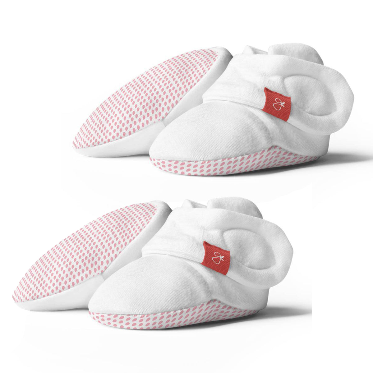 Goumikids Organic Baby Boot Infant Booties Shoes, 0-3M & 3-6M Drop Pink (2 Pair) - VMInnovations