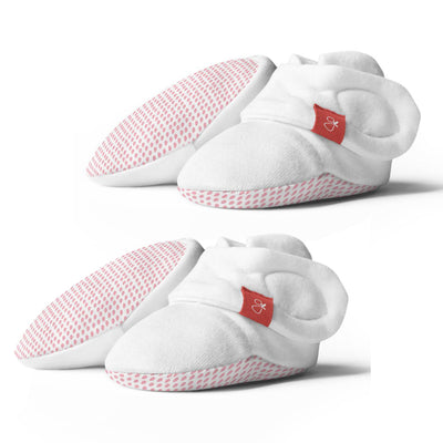 Goumikids Organic Baby Boot Infant Booties Shoes, 0-3M & 3-6M Drop Pink (2 Pair) - VMInnovations