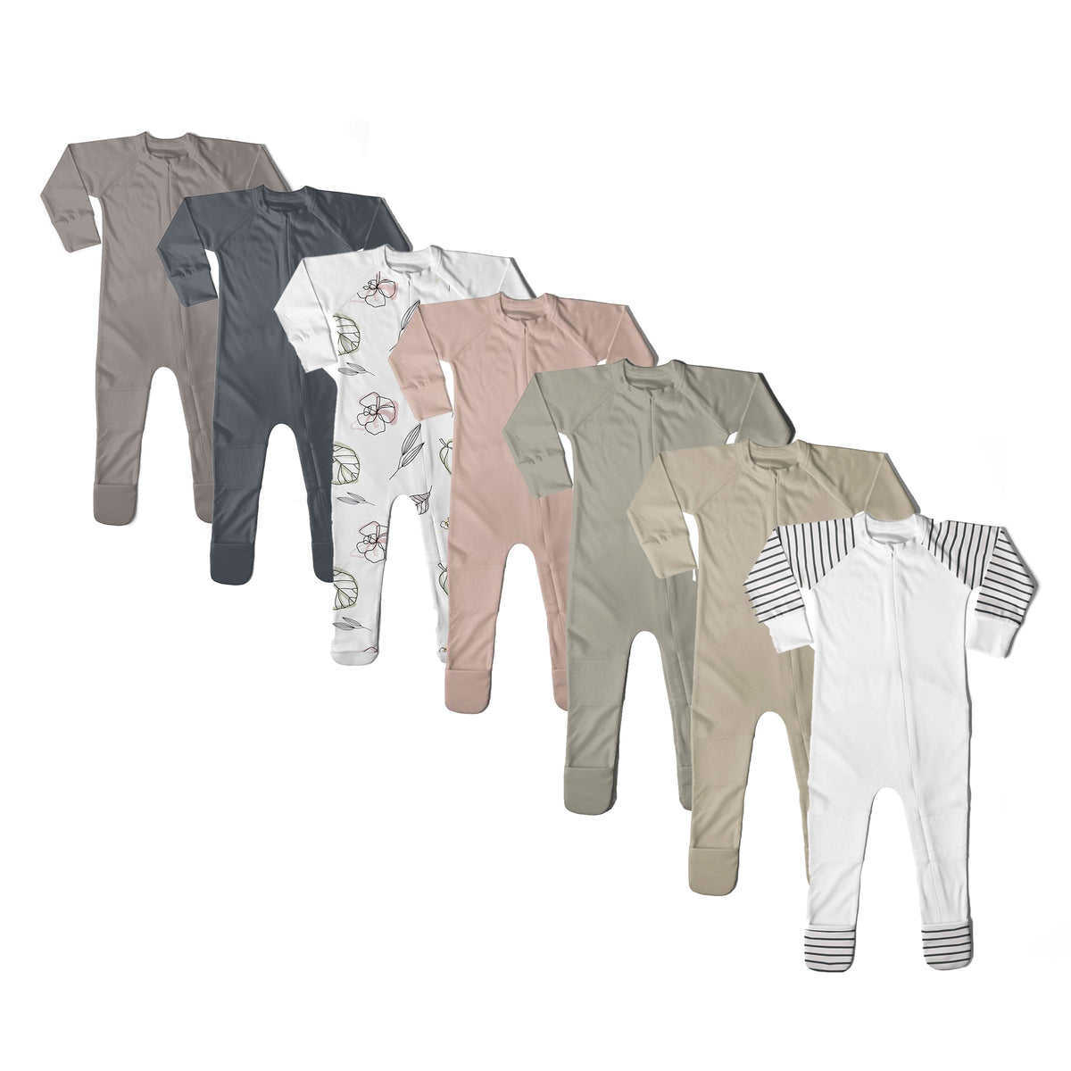 Goumikids Unisex Baby Footie Pajama Sleep Clothes, 2T Multi Colored (7 Pair) - VMInnovations