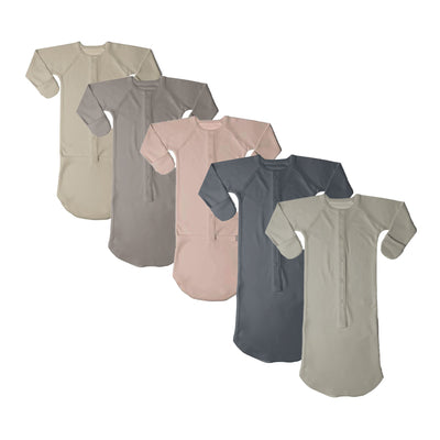 Goumikids Baby Night Gown Sleepsack Pajama Clothes, 0-3M Multi Colored (5 Pair) - VMInnovations