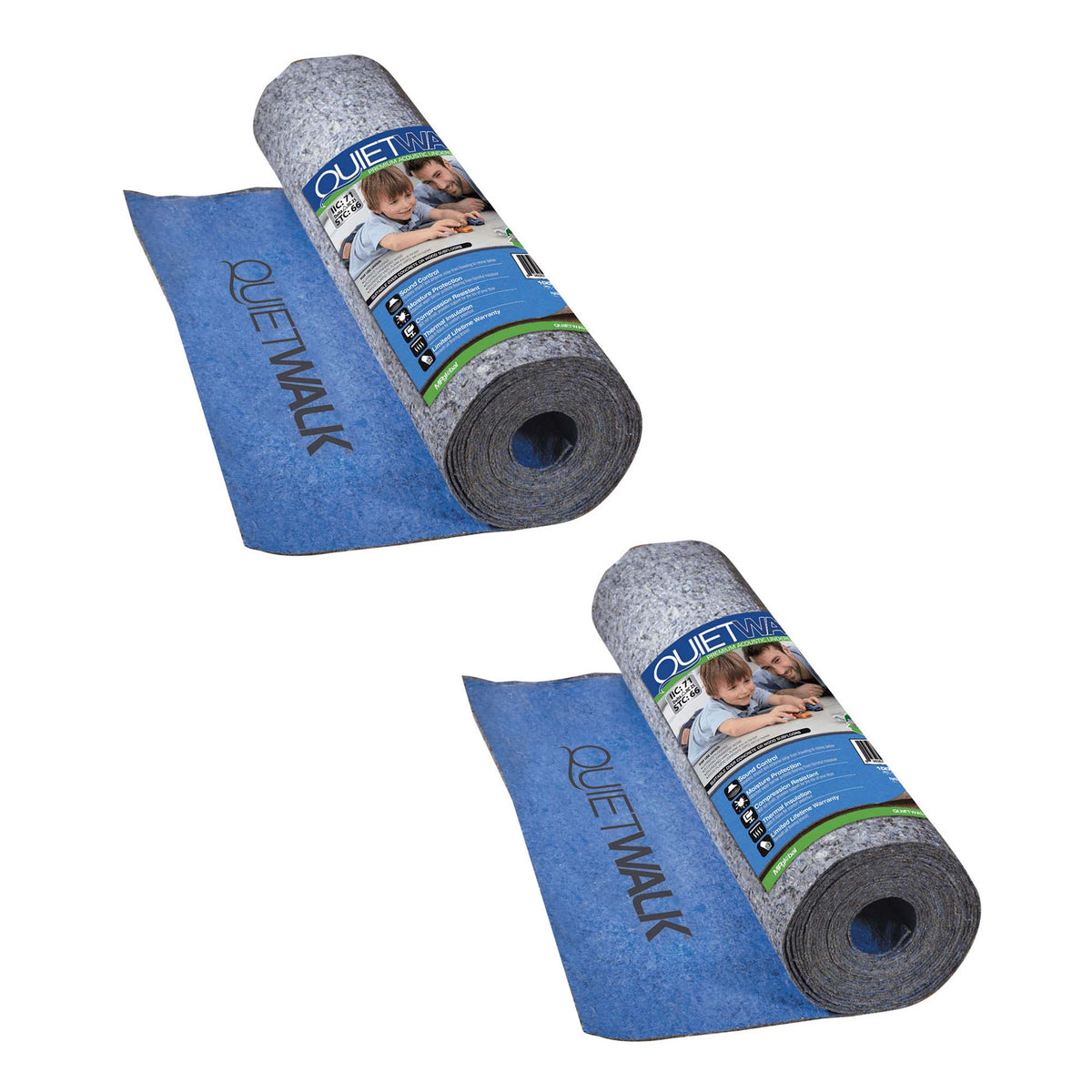 MP Global Quiet Walk 6x60' Acoustic Float Laminate Floor Underlayment (2 Pack)