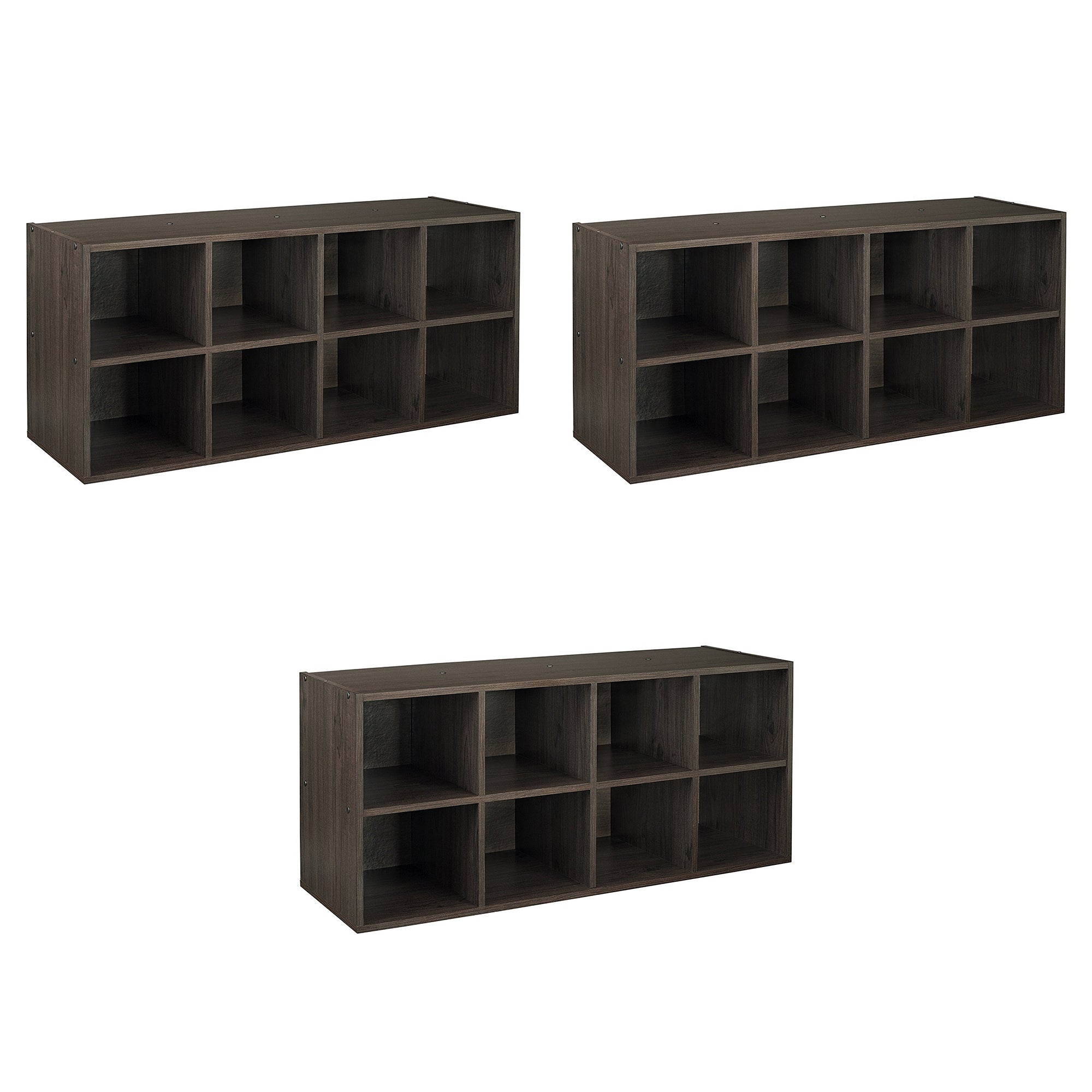 ClosetMaid 8 Box Cube Closet Shoe Organizing Storage Station, Espresso (3 Pack) - VMInnovations