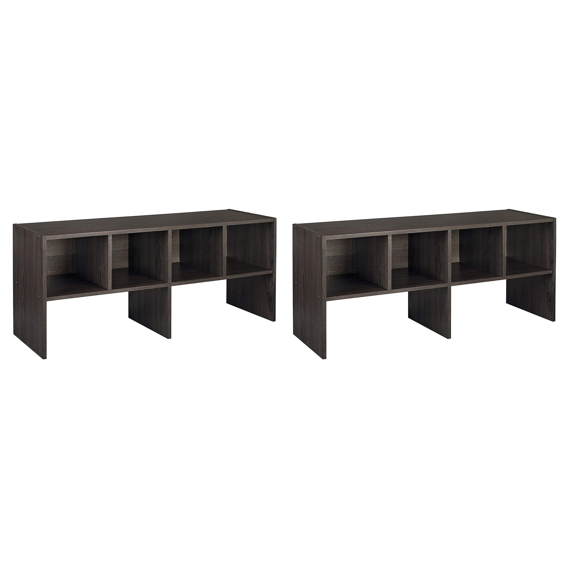 ClosetMaid 508200 Shelf Organizer w/ Shoe Rack & Cube Storage, Espresso (2 Pack) - VMInnovations