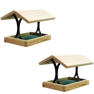 Woodlink Durable Natural Inland Cedar Fly-Thru Bird Mixed Seed Feeder (2 Pack)