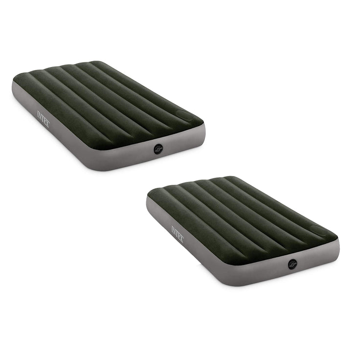 Intex 64763E Dura Beam Downy Air Mattress with Built In Pump, Queen (2 Pack) - VMInnovations
