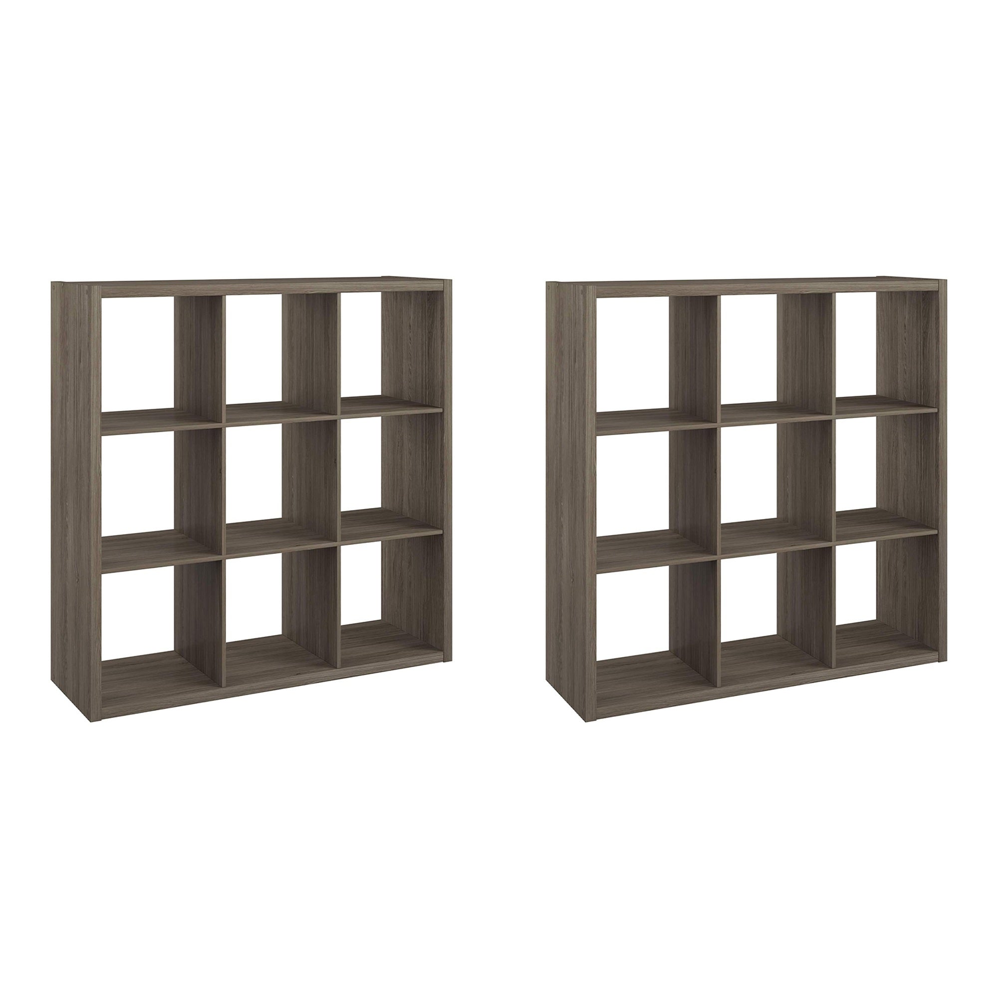 ClosetMaid Decorative Bookcase 9-Cube Storage Organizer, Graphite Gray (2 Pack)