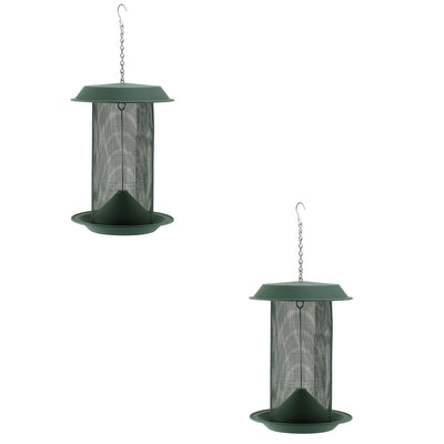 Woodlink Magnum 4-Qt Nyjer Thistle Seed Hang Screen Bird Feeder, Green (2 Pack)