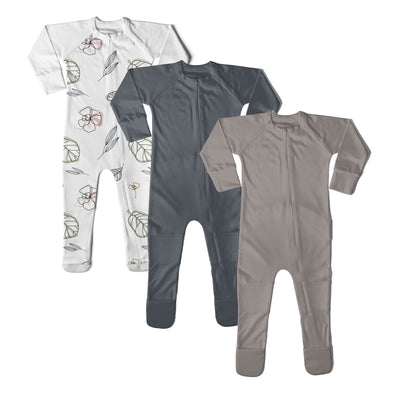 Goumikids Unisex 18-24M Baby Footie Pajamas Organic Sock Sleeper Clothes, 3 Pack - VMInnovations