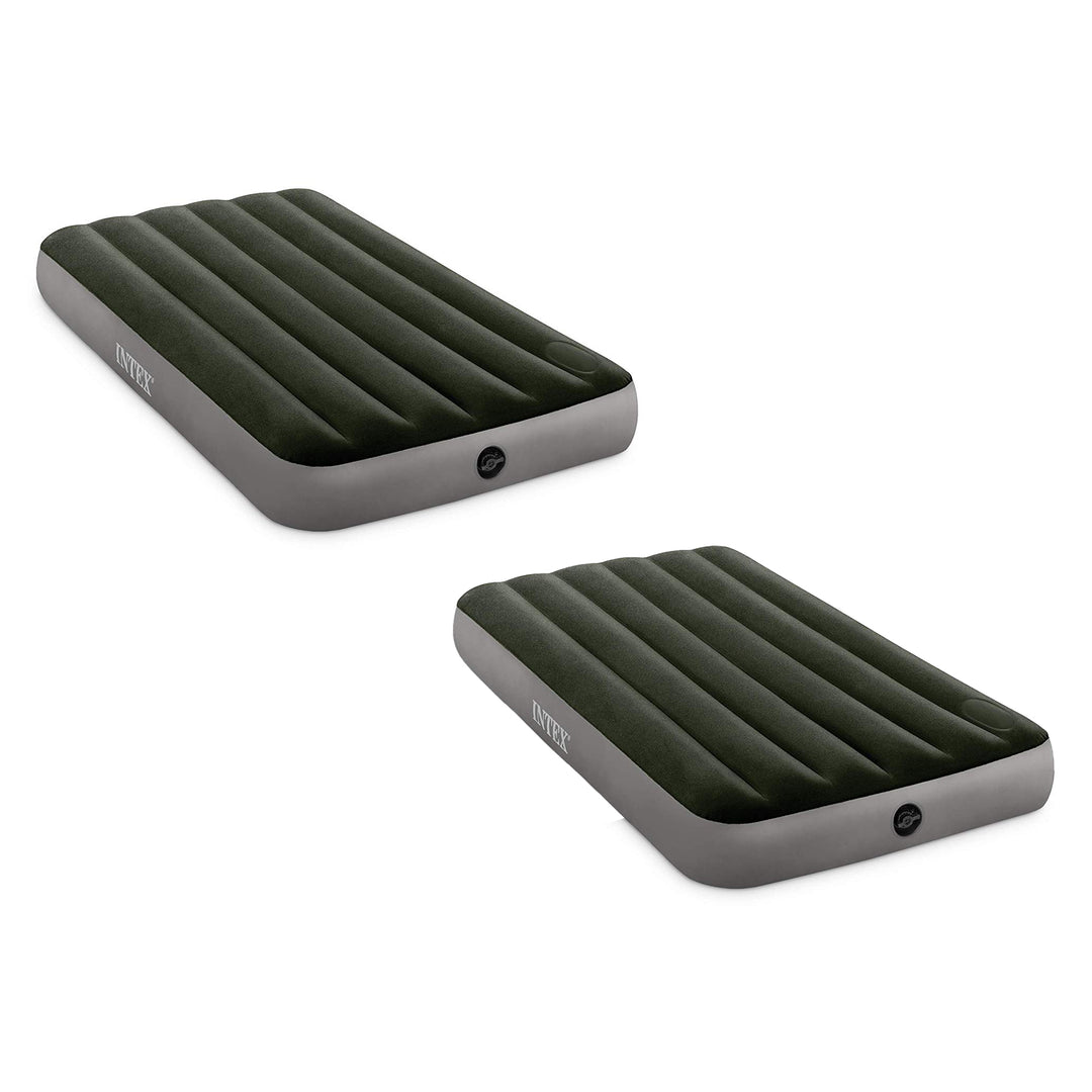 Intex 64763E Dura Beam Downy Air Mattress with Built In Pump, Queen (2 Pack)