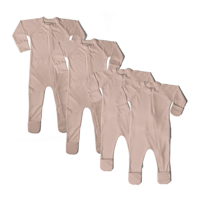 Goumikids Unisex Newborn Baby Footie Pajamas Sock Sleeper Clothes, Rose (4 Pair) - VMInnovations
