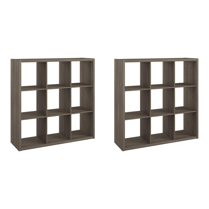 ClosetMaid Decorative Bookcase 9-Cube Storage Organizer, Graphite Gray (2 Pack) - VMInnovations