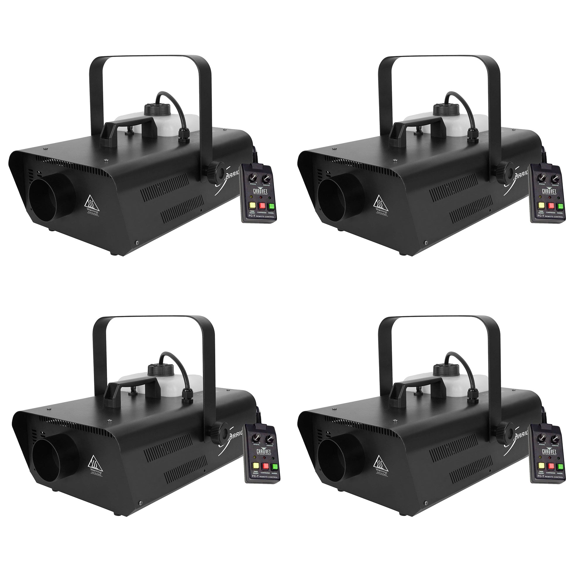 Chauvet DJ H1302 Hurricane Smoke Fog Machine Party Fogger with Remote (4 Pack)