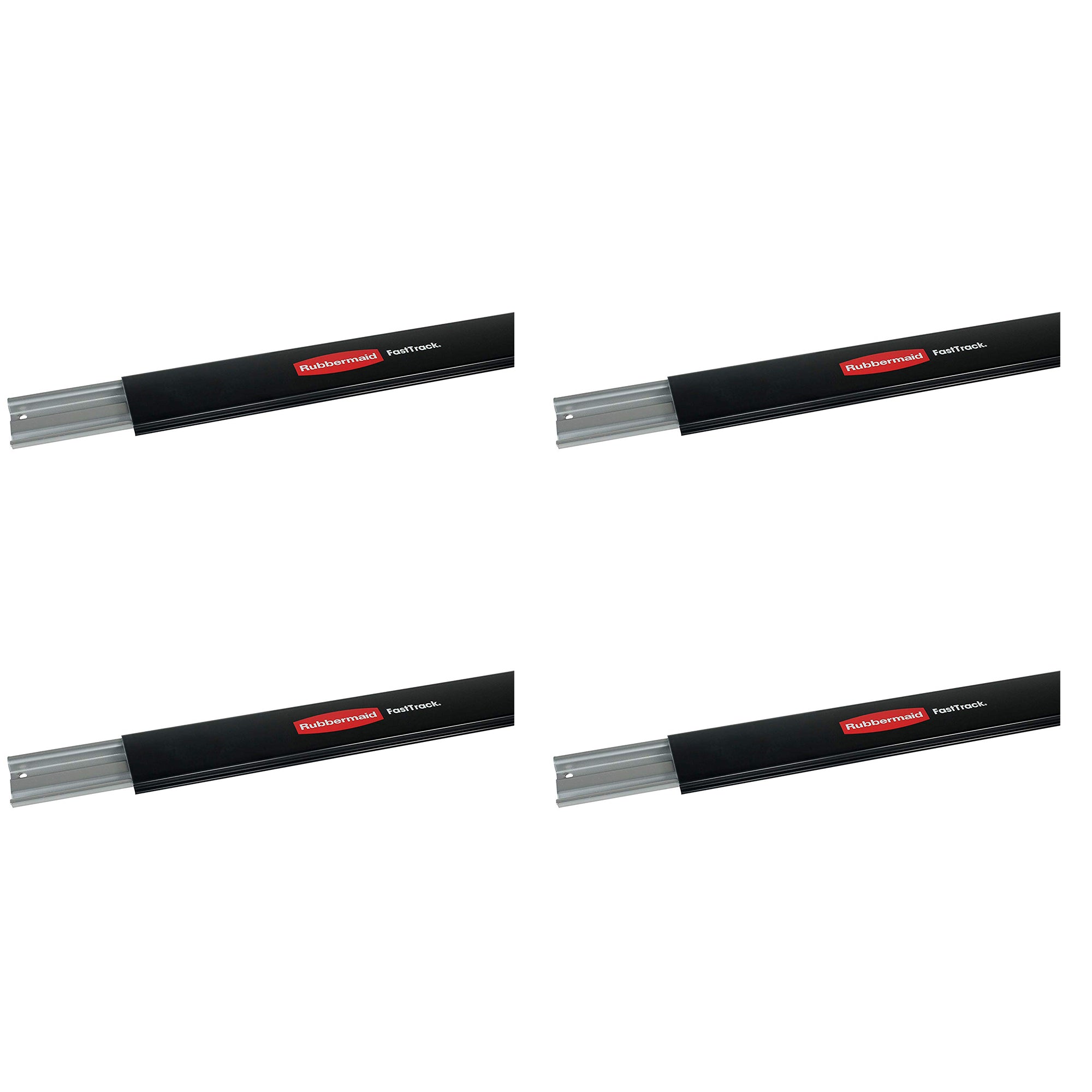 Rubbermaid Fast Track 48" Steel Horizontal Wall Mounted Storage Rail (4 Pack) - VMInnovations