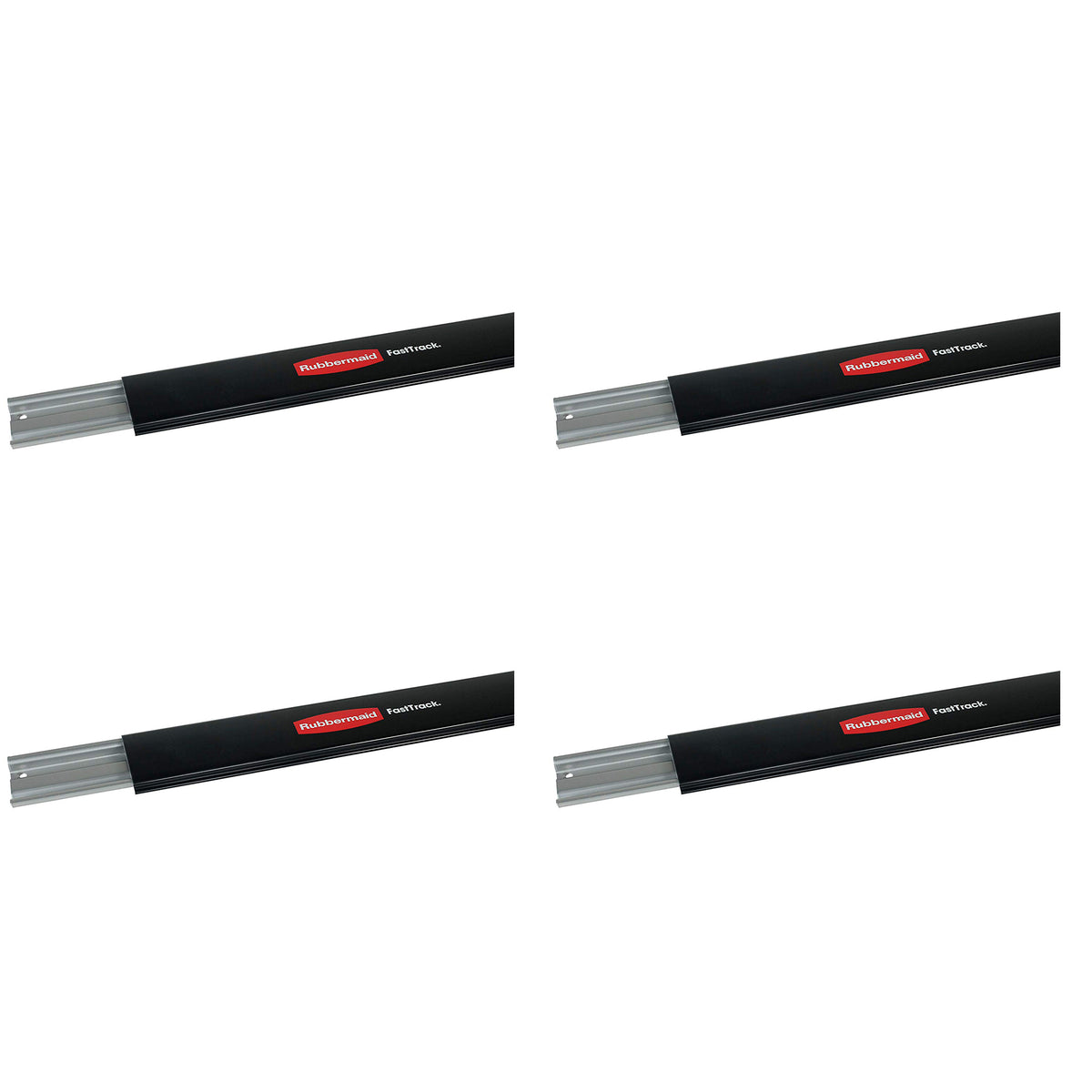 Rubbermaid Fast Track 48" Steel Horizontal Wall Mounted Storage Rail (4 Pack)