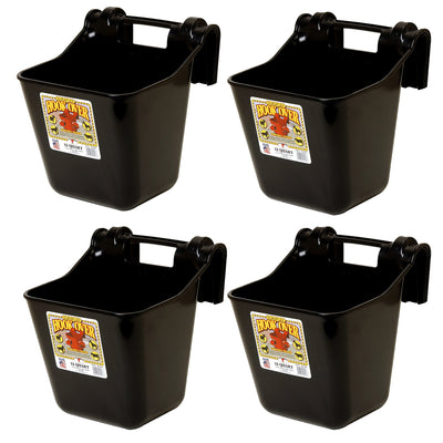 Little Giant HF12BLACK 12 Quart Mountable Plastic Hook Feeder, Black (4 Pack) - VMInnovations
