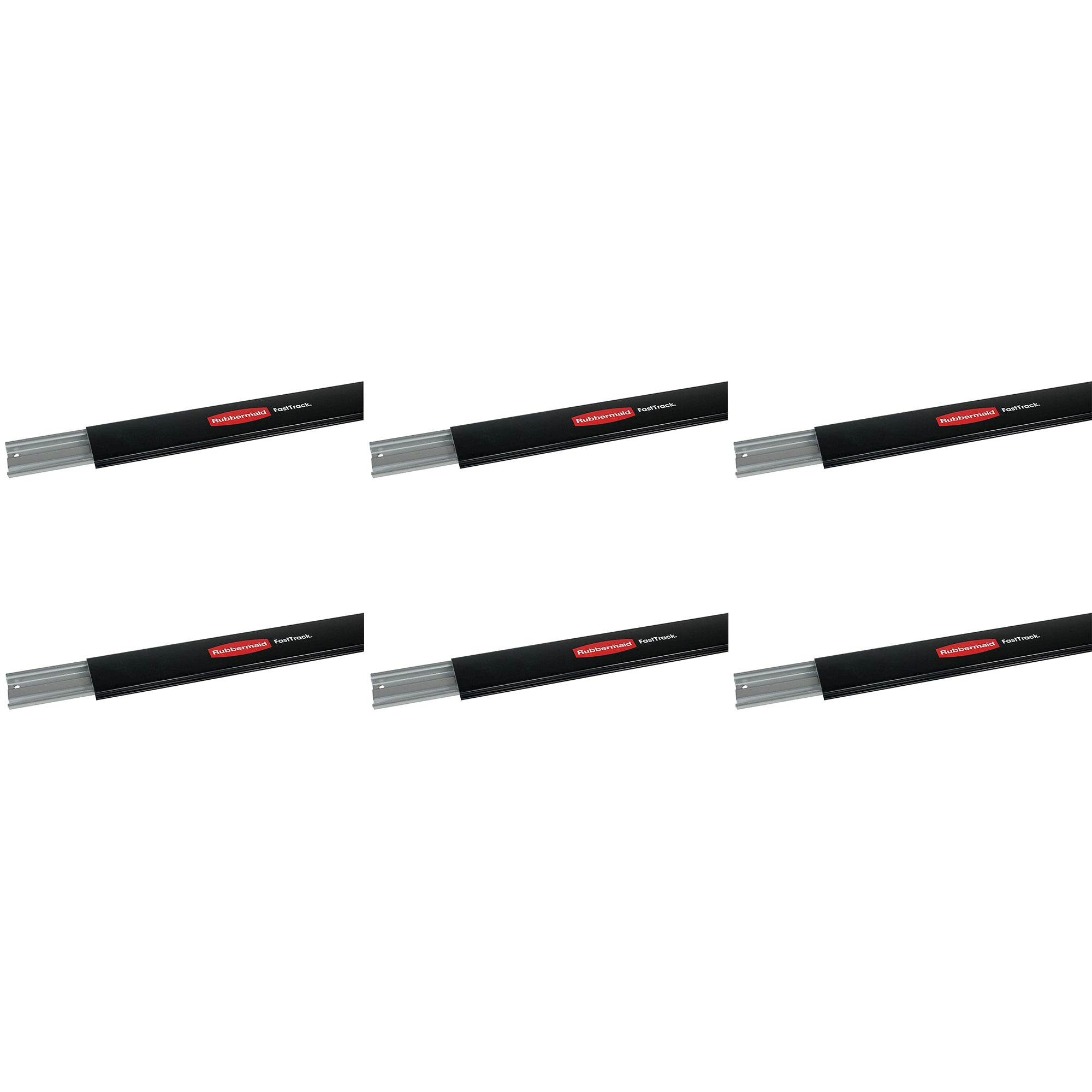 Rubbermaid Fast Track 48" Steel Horizontal Wall Mounted Storage Rail (6 Pack)