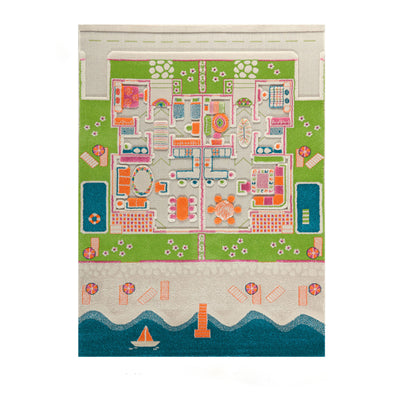 IVI 3D Play Carpet 71 x 52.5 Inch Beach House Floor Rug Mat for Kids, Large - VMInnovations
