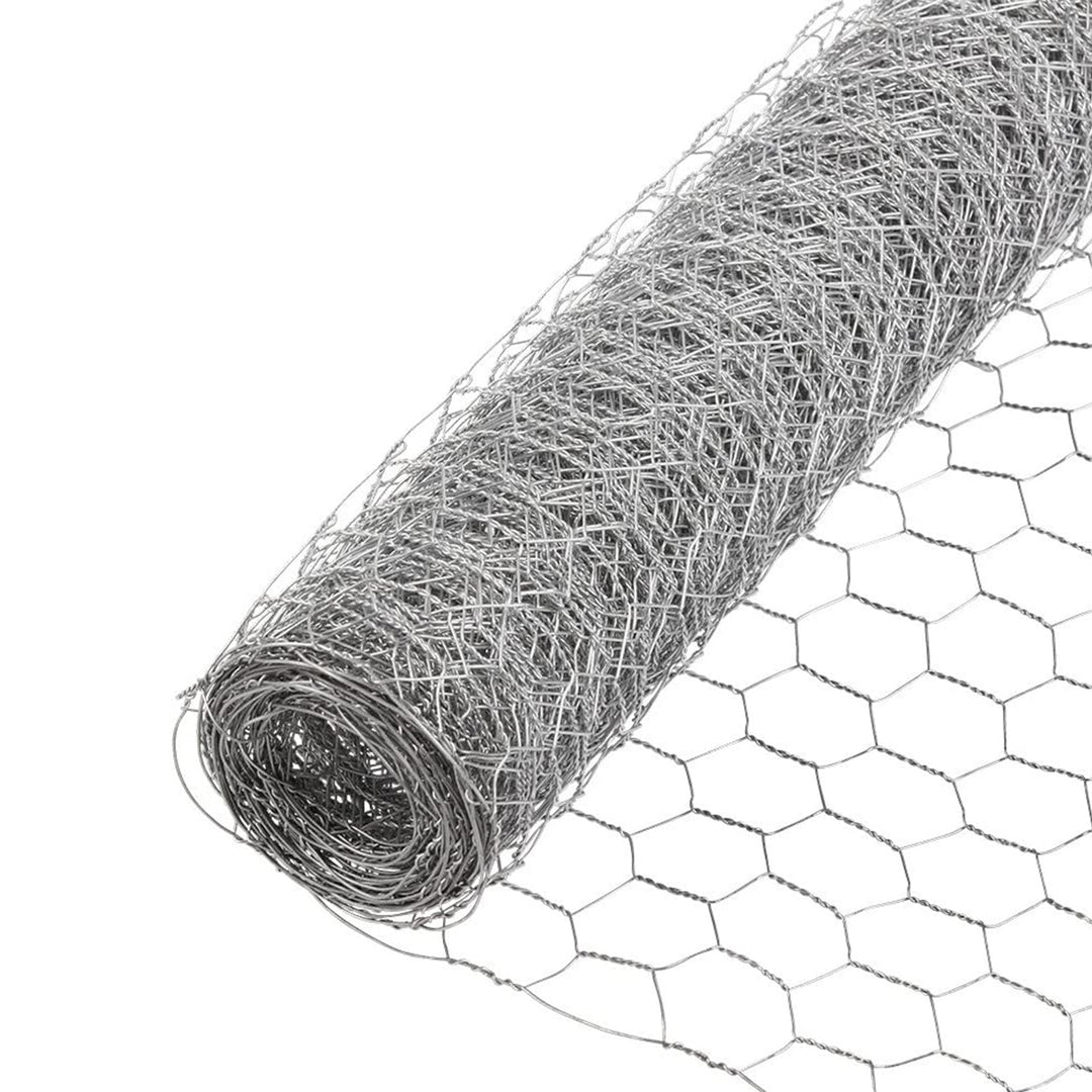 YardGard 18" x 150' 1" Mesh Hexagonal Poultry Netting Garden Wire Fence, Silver