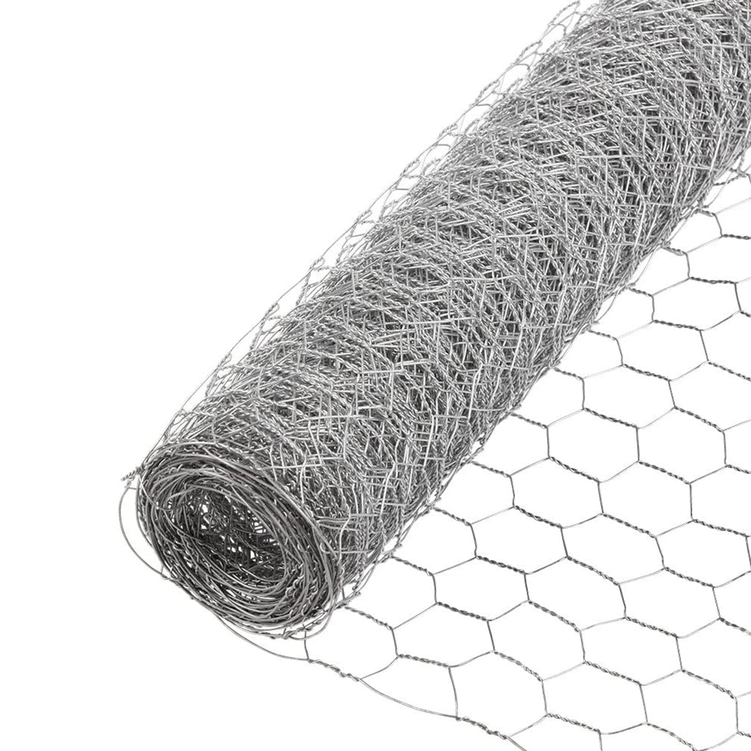 YardGard 18" x 150' 1" Mesh Hexagonal Poultry Netting Garden Wire Fence, Silver - VMInnovations