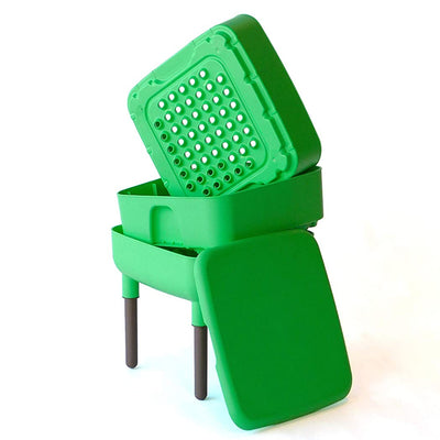 FCMP Outdoor Essential Living 6 Gallon Worm Composter Bin w/ Garden Trays, Green