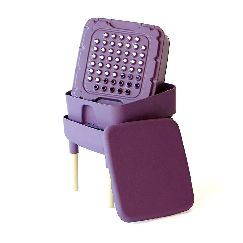 FCMP Outdoor Essential 6 Gallon Worm Composter Bin w/ Garden Trays, Plum (Used) - VMInnovations