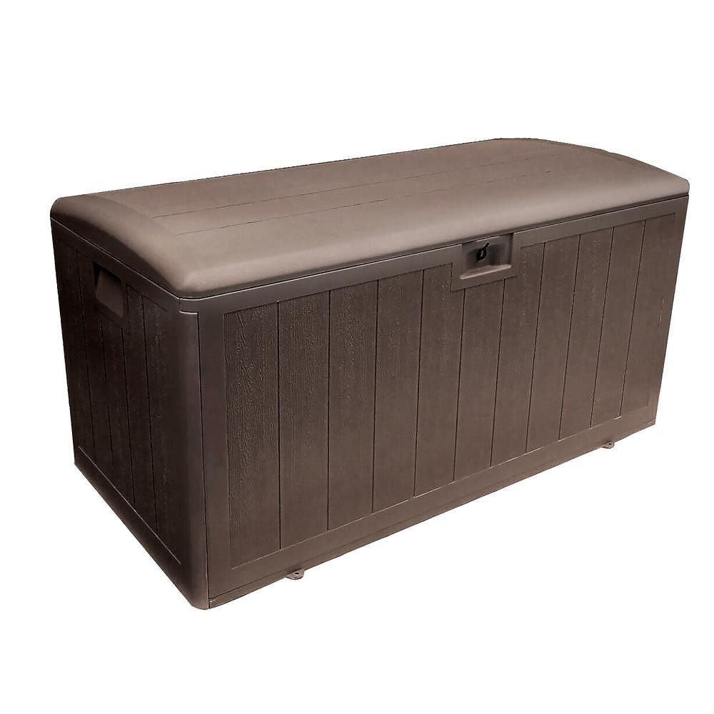 Plastic Development Group 105-Gallon Resin Storage Deck Box, Java Brown (Used)