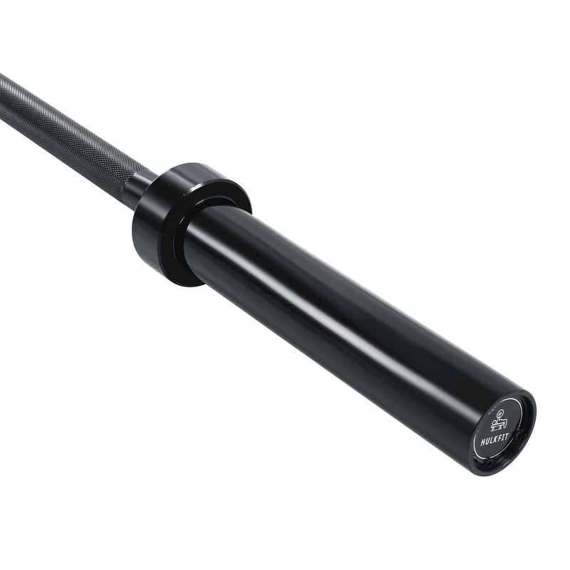 HulkFit Solid Steel 60 Inches Long Olympic Barbell Weightlifting Bar, Black