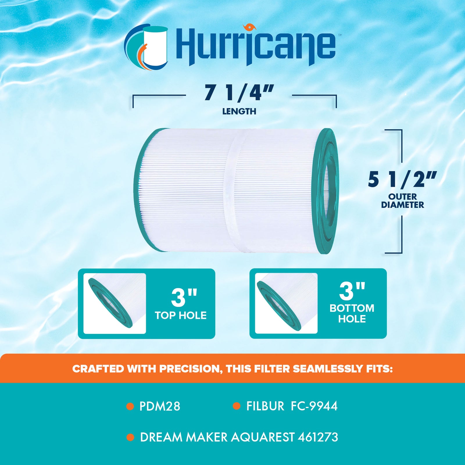 Hurricane Filters HFPDM28-01 Advanced Pool and Spa Cartridge Filter Replacement - VMInnovations